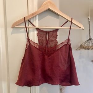 Free People Red Crop Camisole